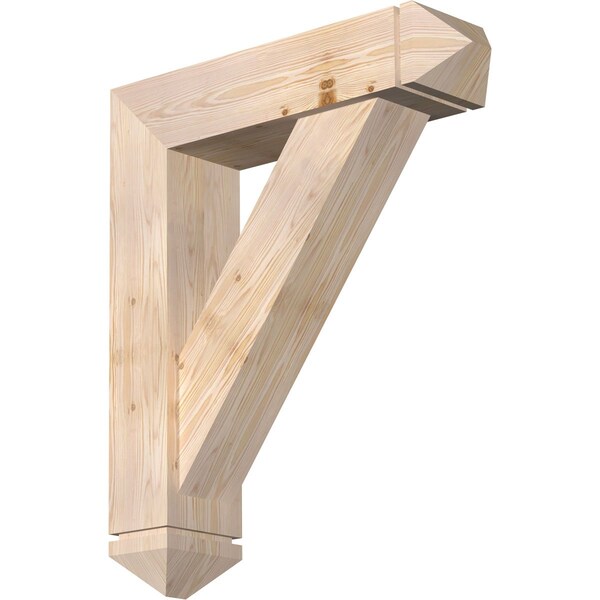 Ekena Millwork Traditional Arts and Crafts Smooth Bracket w/ Offset Brace, Douglas Fir, 7 1/2"W x 30"D x 36"H BKT0806X30X36TRA03SDF - main